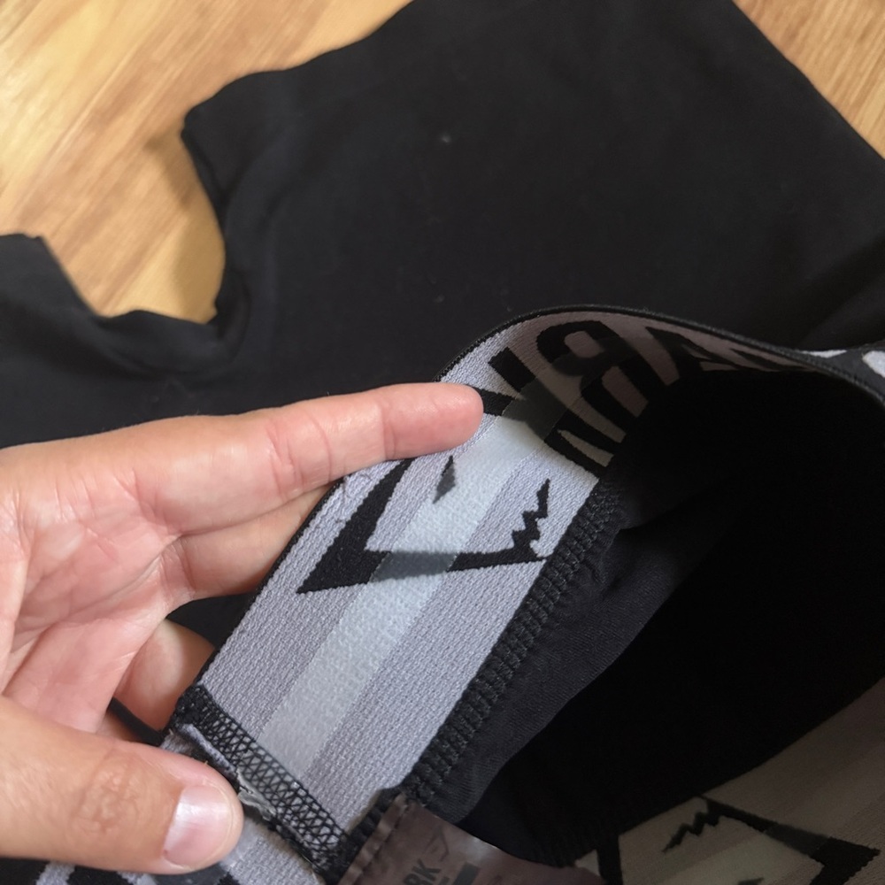 Gymshark Black Seamless High-Waist Bike Shorts with Branded Waistband / Size M - Picture 5 of 5